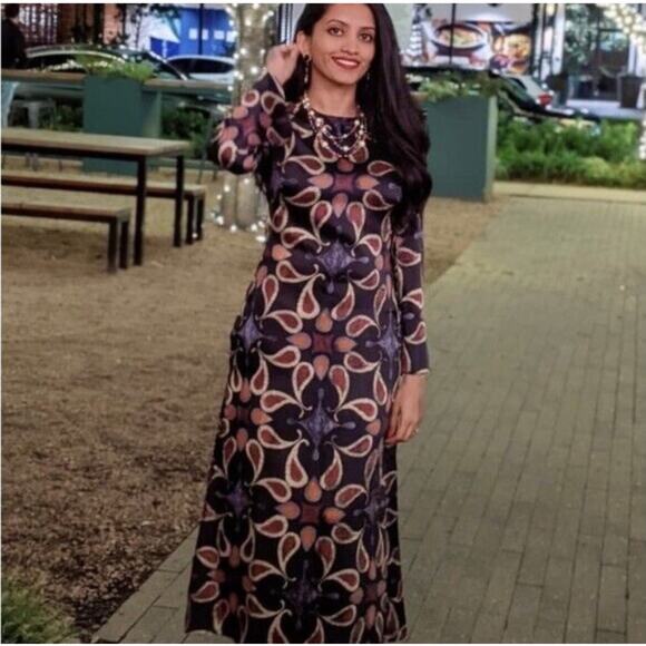 ZARA BLOGGER FAVORITE PRINTED MIDI DRESS MULTICOLORED - Picture 4 of 14